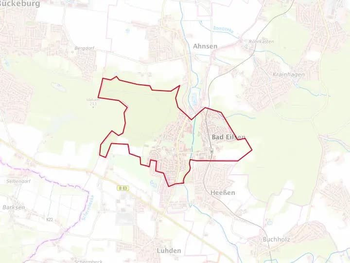 Karte Bad Eilsen mit Gemeindegrenze – Niedersachsen Solar