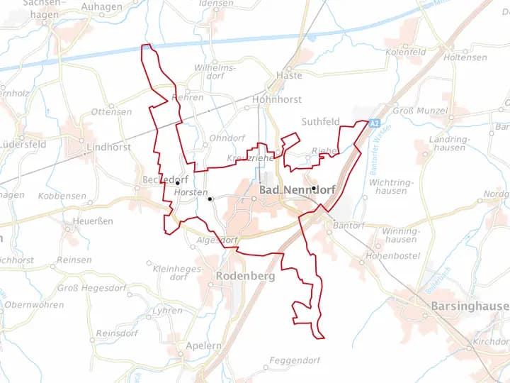 Karte Bad Nenndorf mit Gemeindegrenze – Niedersachsen Solar