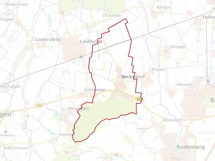 Karte Beckedorf mit Gemeindegrenze – Niedersachsen Solar