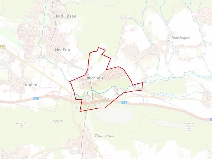 Karte Buchholz mit Gemeindegrenze – Niedersachsen Solar