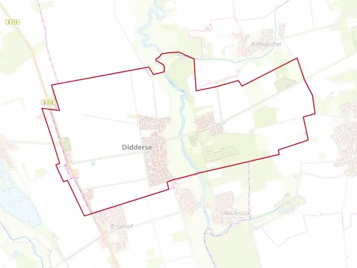 Karte Didderse mit Gemeindegrenze – Niedersachsen Solar