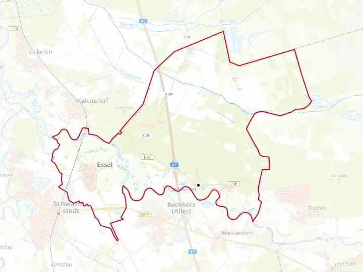 Karte Essel mit Gemeindegrenze – Niedersachsen Solar