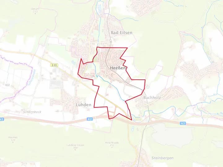 Karte Heeßen mit Gemeindegrenze – Niedersachsen Solar