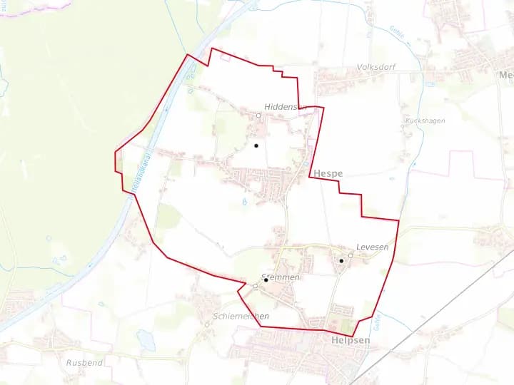 Karte Hespe mit Gemeindegrenze – Niedersachsen Solar