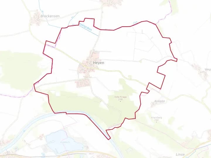 Karte Heyen mit Gemeindegrenze – Niedersachsen Solar