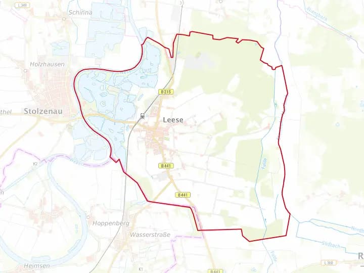 Karte Leese mit Gemeindegrenze – Niedersachsen Solar