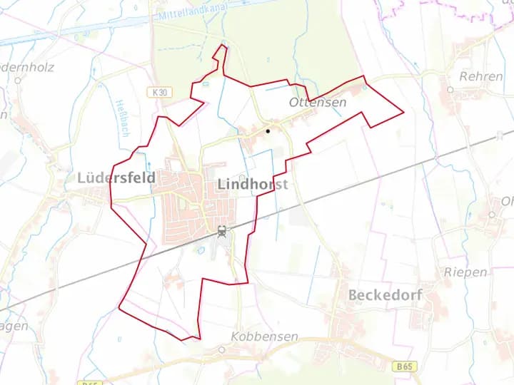 Karte Lindhorst mit Gemeindegrenze – Niedersachsen Solar