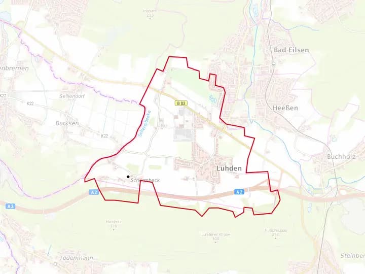Karte Luhden mit Gemeindegrenze – Niedersachsen Solar