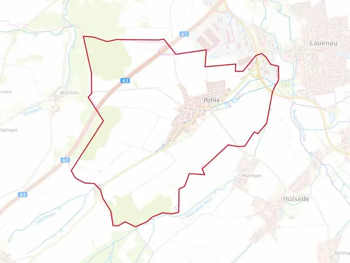 Karte Pohle mit Gemeindegrenze – Niedersachsen Solar