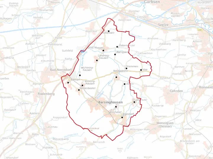 Karte Barsinghausen mit Lage von Eckerde – Niedersachsen Solar