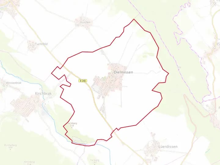 Karte Dielmissen mit Gemeindegrenze – Niedersachsen Solar
