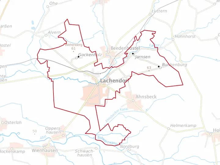 Karte Lachendorf mit Gemeindegrenze – Niedersachsen Solar
