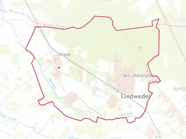 Karte Lindwedel mit Gemeindegrenze – Niedersachsen Solar