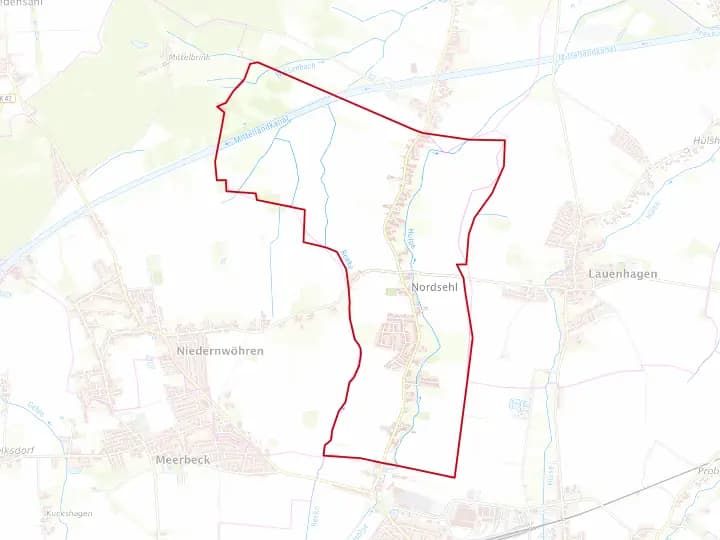 Karte Nordsehl mit Gemeindegrenze – Niedersachsen Solar